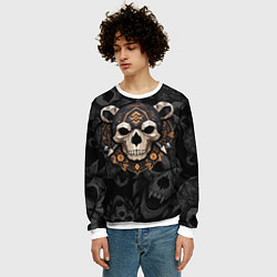 Свитшот мужской Череп медведя, цвет: 3D-белый — фото 2