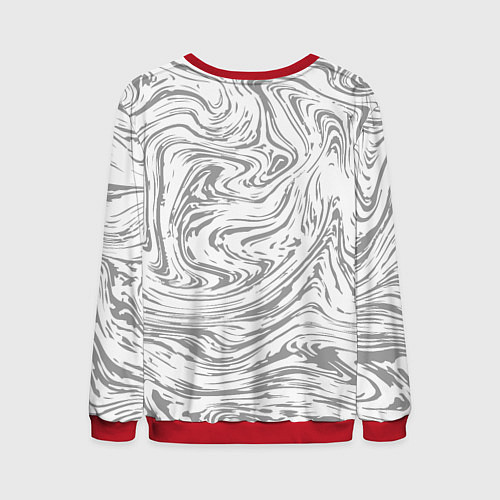 Мужской свитшот Мрамор абстракция / 3D-Красный – фото 2