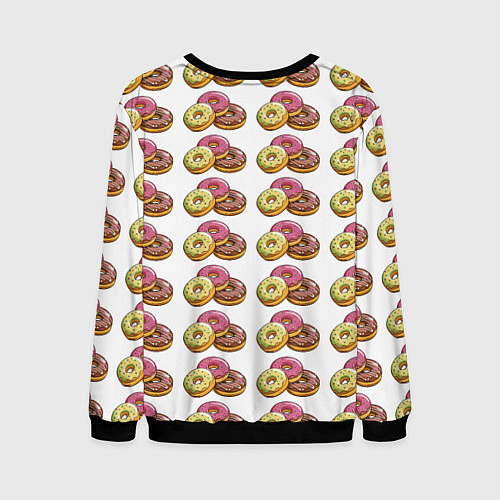 Мужской свитшот Пончики-фастфуд паттерн / 3D-Черный – фото 2