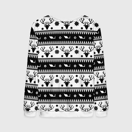 Мужской свитшот The Elder Scrolls winter deer pattern / 3D-Белый – фото 2