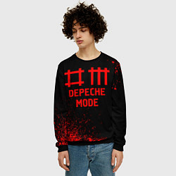 Свитшот мужской Depeche Mode - red gradient, цвет: 3D-черный — фото 2