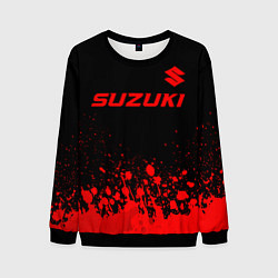 Свитшот мужской Suzuki - red gradient посередине, цвет: 3D-черный
