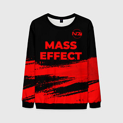 Мужской свитшот Mass Effect - red gradient посередине