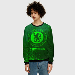 Свитшот мужской Chelsea - green gradient, цвет: 3D-черный — фото 2