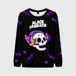 Свитшот мужской Black Sabbath неоновый череп, цвет: 3D-черный