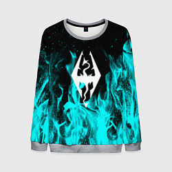 Свитшот мужской The elder scrolls neon flame, цвет: 3D-меланж