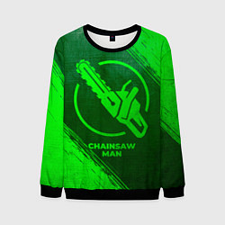 Мужской свитшот Chainsaw Man - green gradient