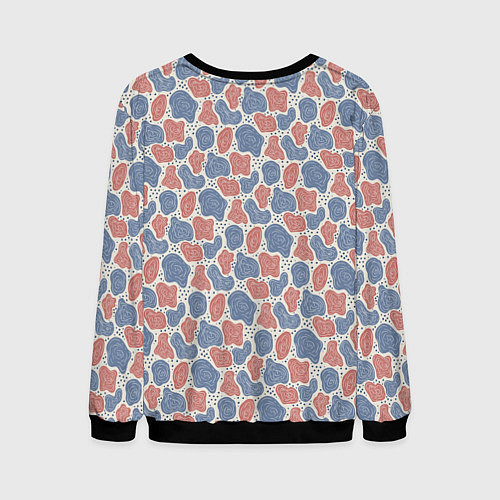 Мужской свитшот Абстрактный паттерн: пятна и плывущие формы / 3D-Черный – фото 2