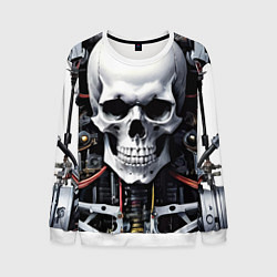 Свитшот мужской Cyber skull - ai art, цвет: 3D-белый