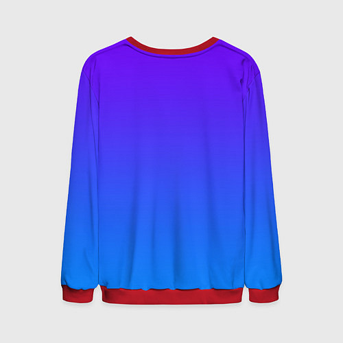 Мужской свитшот Фиолетово синий градиент / 3D-Красный – фото 2