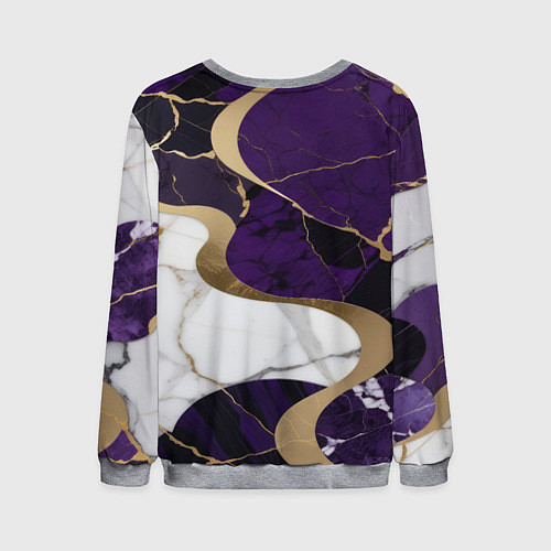 Мужской свитшот Фиолетовый с белым и золотым / 3D-Меланж – фото 2