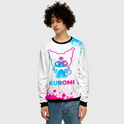 Свитшот мужской Kuromi neon gradient style, цвет: 3D-черный — фото 2