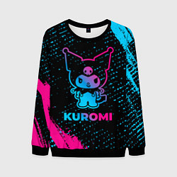 Свитшот мужской Kuromi - neon gradient, цвет: 3D-черный