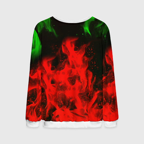 Мужской свитшот Skyrim fire steel / 3D-Белый – фото 2