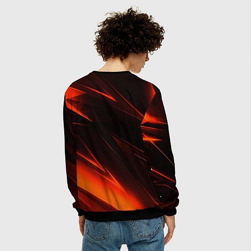 Мужской свитшот Geometry orange stripes / 3D-Черный – фото 4