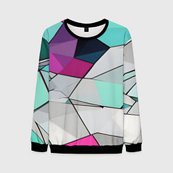 Свитшот мужской Яркая геометрическая абстракция, цвет: 3D-черный