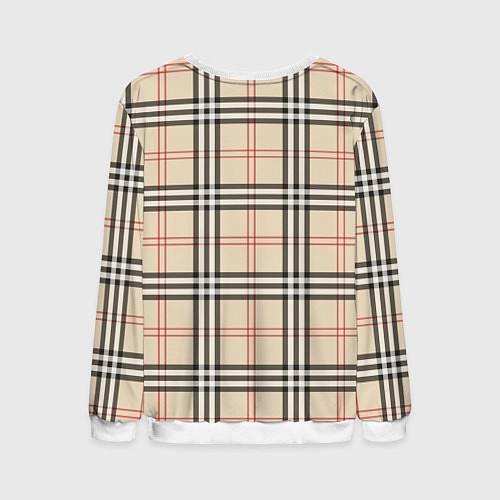 Мужской свитшот Стильная клетка - шотландка / 3D-Белый – фото 2