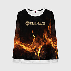 Мужской свитшот Deadlock logo на фоне огня