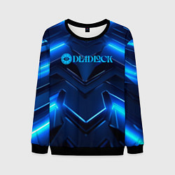 Мужской свитшот Deadlock logo и синий неон