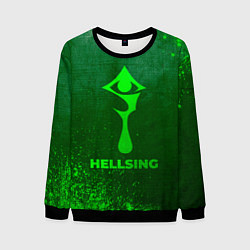 Свитшот мужской Hellsing - green gradient, цвет: 3D-черный