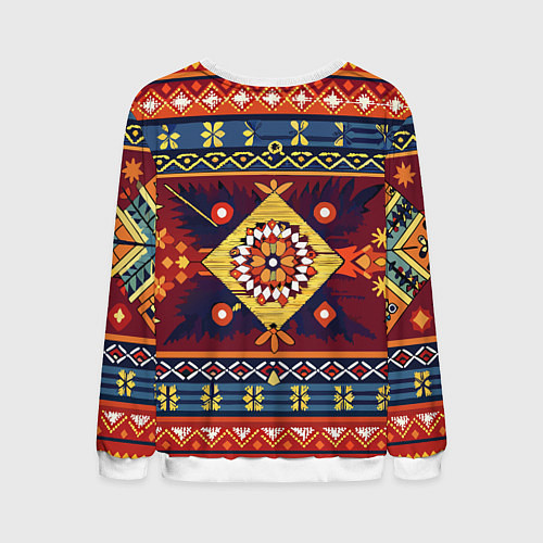 Мужской свитшот Стиль советского ковра узоры и орнамент / 3D-Белый – фото 2