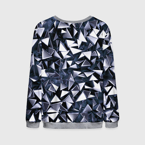Мужской свитшот Взрыв геометрических треугольников / 3D-Меланж – фото 2