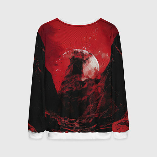 Мужской свитшот Забытая башня в красных тонах / 3D-Белый – фото 2