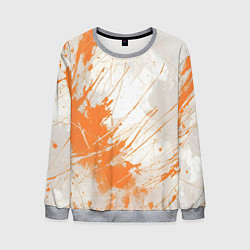 Мужской свитшот Оранжевая краска на белом