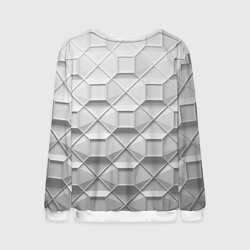 Мужской свитшот Бело серая геометрия / 3D-Белый – фото 2