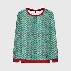 Свитшот мужской Змеиная кожа паттерн, цвет: 3D-красный