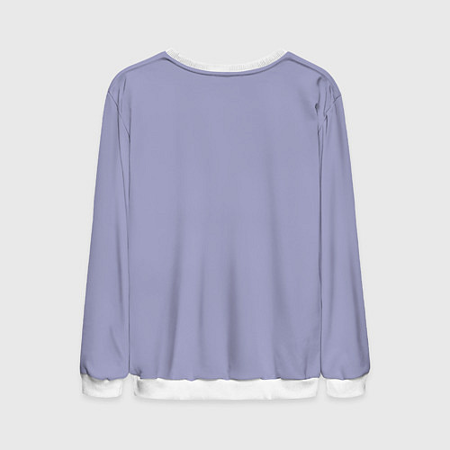 Мужской свитшот Эмоция хандры - бледно-фиолетовый / 3D-Белый – фото 2