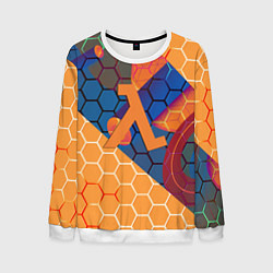 Свитшот мужской Half life hexagon steel, цвет: 3D-белый