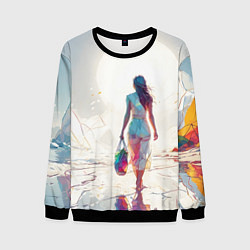 Мужской свитшот Девушка на фантастическом пляже