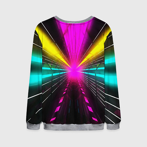 Мужской свитшот Неоновые лучи текстура / 3D-Меланж – фото 2