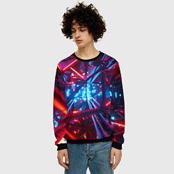 Свитшот мужской Неоновые трубки, цвет: 3D-черный — фото 2