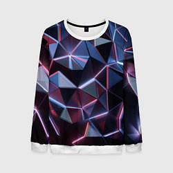 Свитшот мужской Неоновые геометрические плиты, цвет: 3D-белый