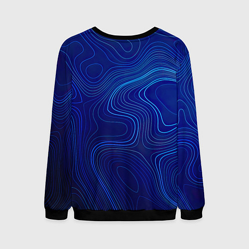 Мужской свитшот Синяя топография / 3D-Черный – фото 2