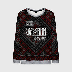 Свитшот мужской Помни славянин свои корни, цвет: 3D-меланж