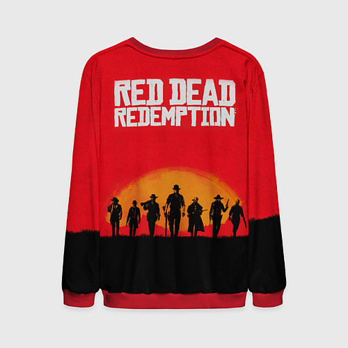 Мужской свитшот Red Dead Redemption - cowboys / 3D-Красный – фото 2