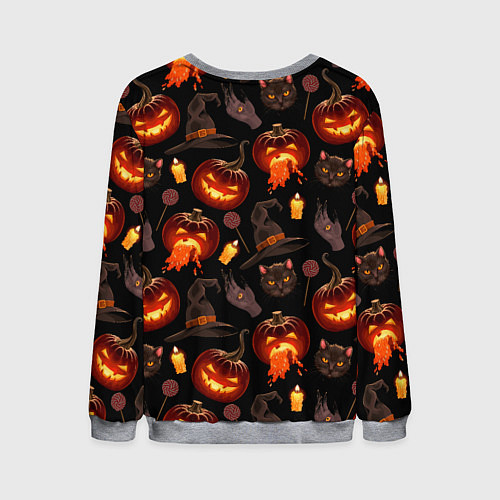 Мужской свитшот Хэллоуин цветной паттерн / 3D-Меланж – фото 2