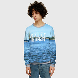 Свитшот мужской Санкт-Петербург северная столица России, цвет: 3D-меланж — фото 2