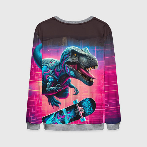 Мужской свитшот Дино крутой скейтбордист - граффити / 3D-Меланж – фото 2