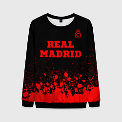 Свитшот мужской Real Madrid - red gradient посередине, цвет: 3D-черный