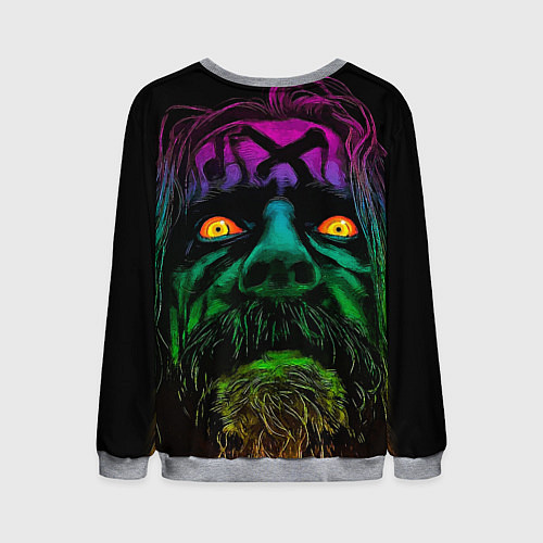 Мужской свитшот Rob zombie - head / 3D-Меланж – фото 2