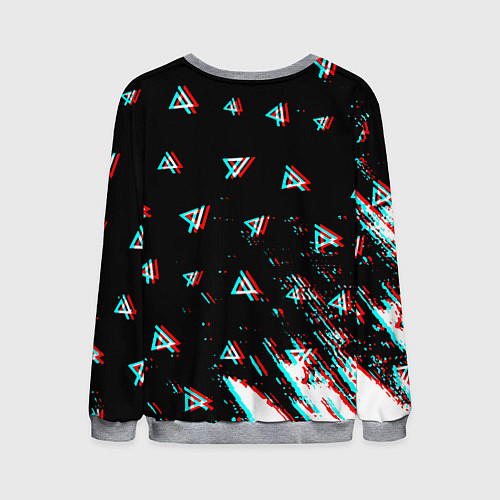 Мужской свитшот Linkin park glitch patern / 3D-Меланж – фото 2