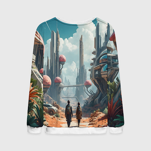 Мужской свитшот Планета фантастика / 3D-Белый – фото 2