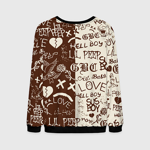 Мужской свитшот Lil peep retro pattern / 3D-Черный – фото 2