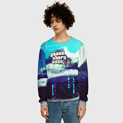 Свитшот мужской GTA6 glitch pattern, цвет: 3D-меланж — фото 2