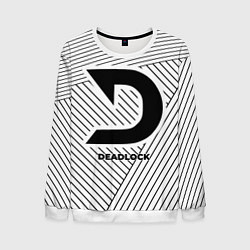 Мужской свитшот Символ Deadlock на светлом фоне с полосами