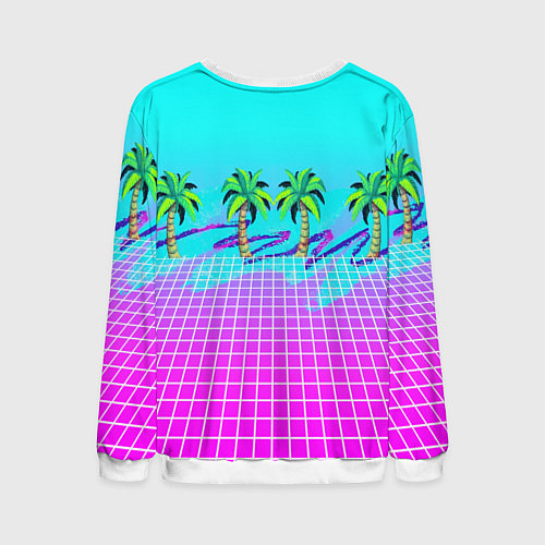 Мужской свитшот Vice city tropic collection / 3D-Белый – фото 2